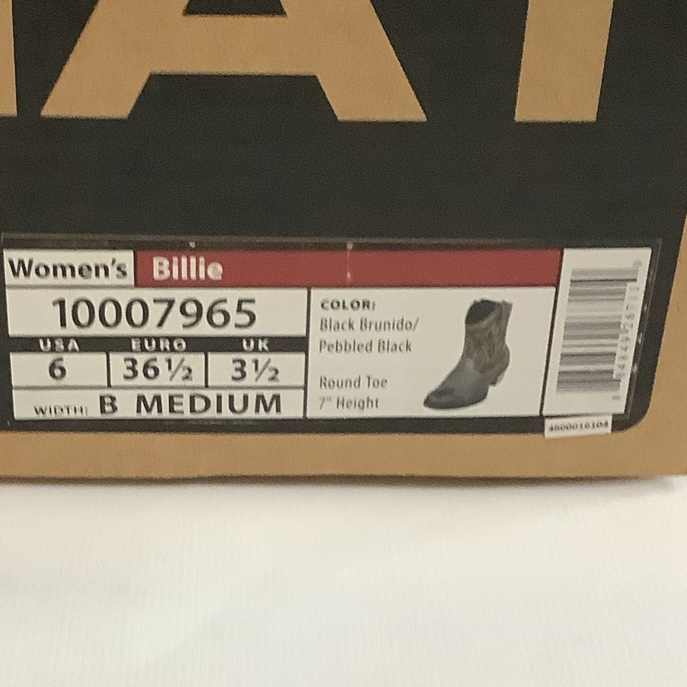 NIB Ariat Billie Side Zip 7” Distressed Pebbled Black Leather Cowboy Boots Sz 6 - Picture 11 of 11